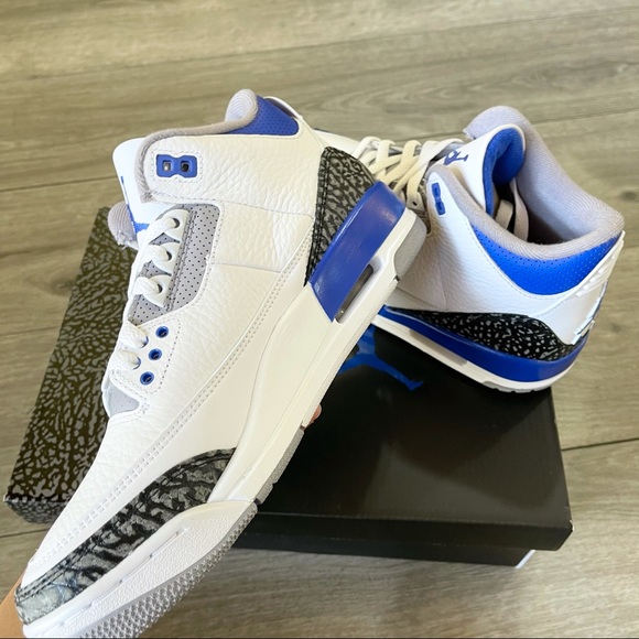 💙Air Jordan 3 Retro Racer Blue Black M8/W9.5💙 - Picture 3 of 9